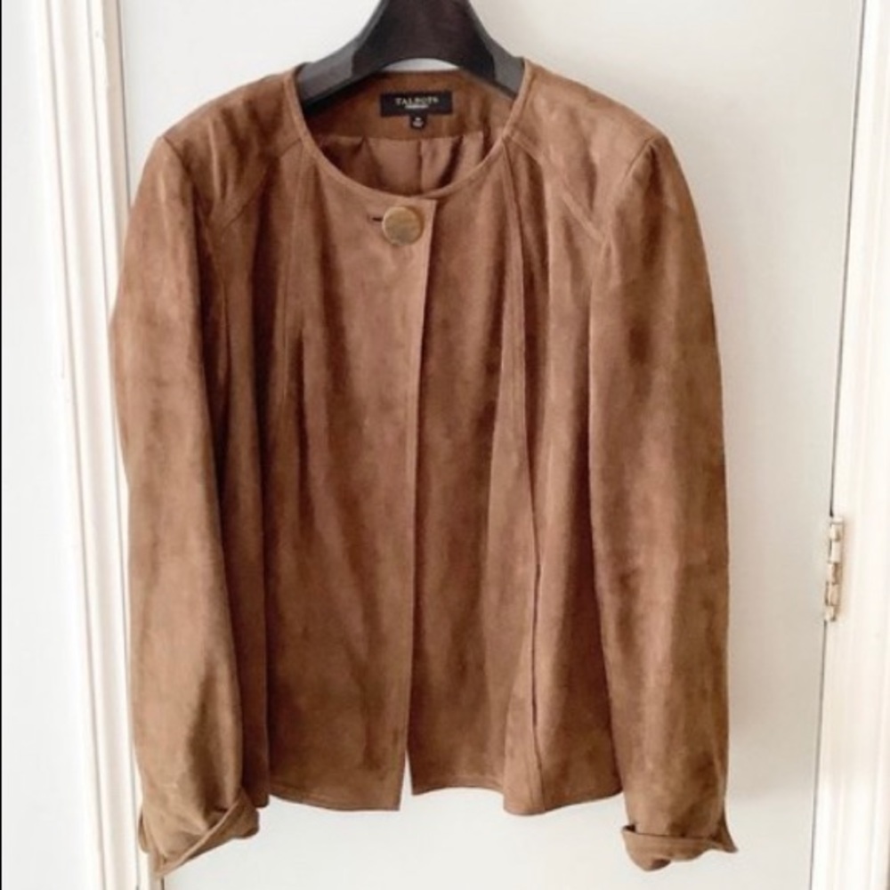 Talbot's Brown Suede Blazer Jacket Size 10